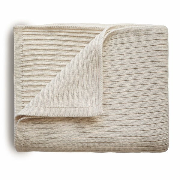 Deken Ribbed beige melange